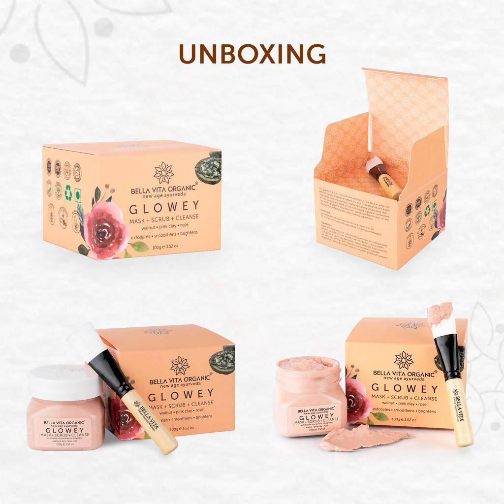 Bella Vita Organic New Age Ayurveda Glowey Mask + Scrub + Cleanse | Grocsy