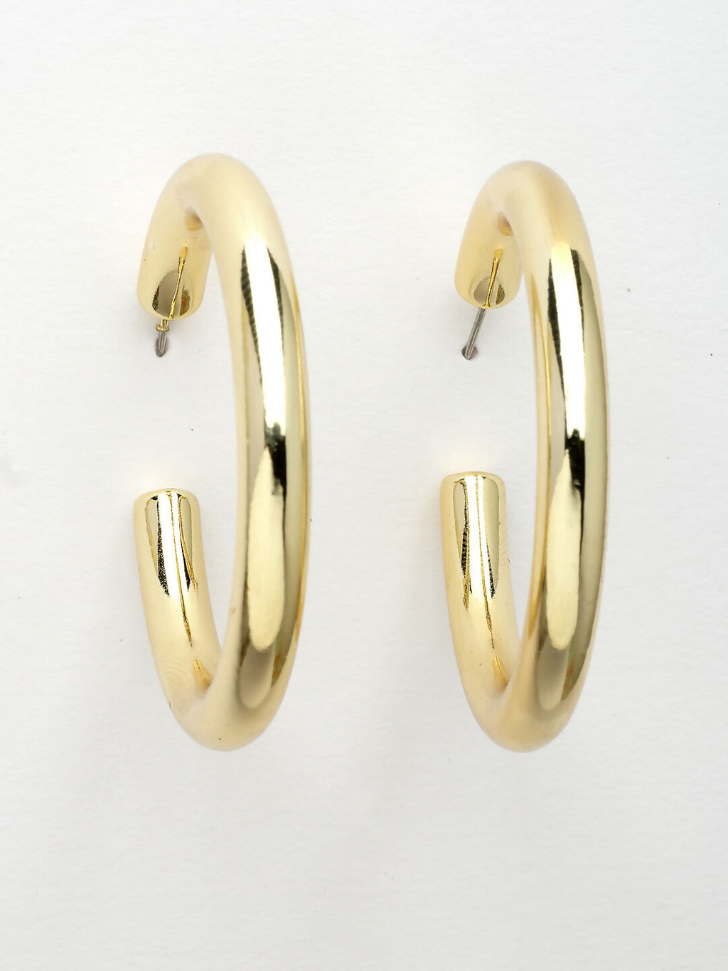 NVR Women's Gold-Polished Half Hoop Earrings | Grocsy