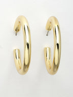 NVR Women's Gold-Polished Half Hoop Earrings | Grocsy