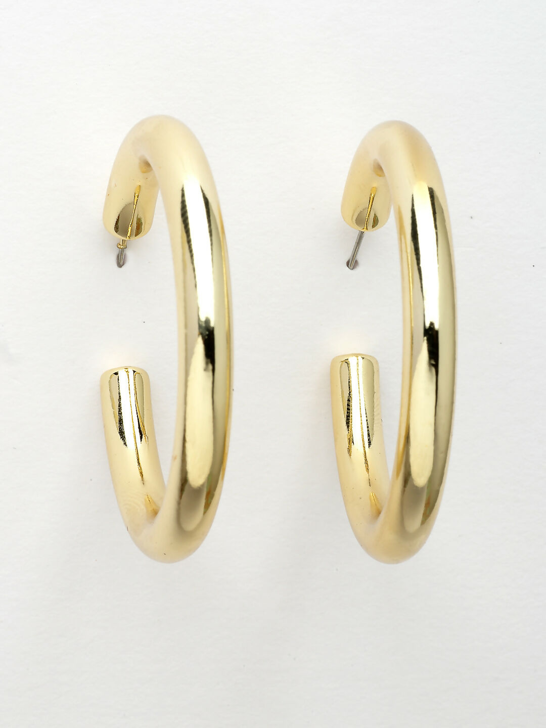 NVR Women's Gold-Polished Half Hoop Earrings | Grocsy