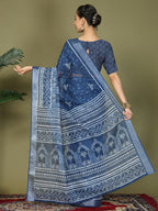 Shree Shyam Fashion Cotton Blue Saree | Grocsy