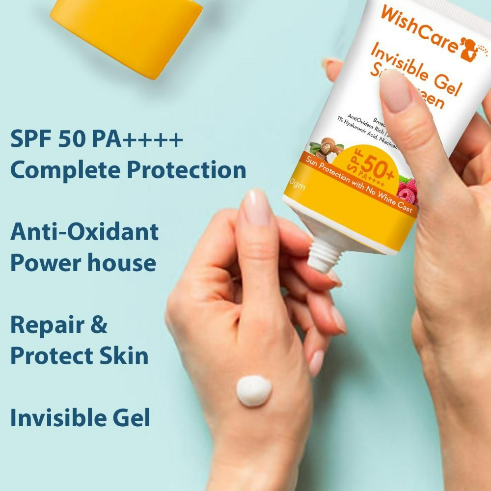 WishCare Invisible Gel SPF50 Ceramide Sunscreen - PA++++ | Grocsy