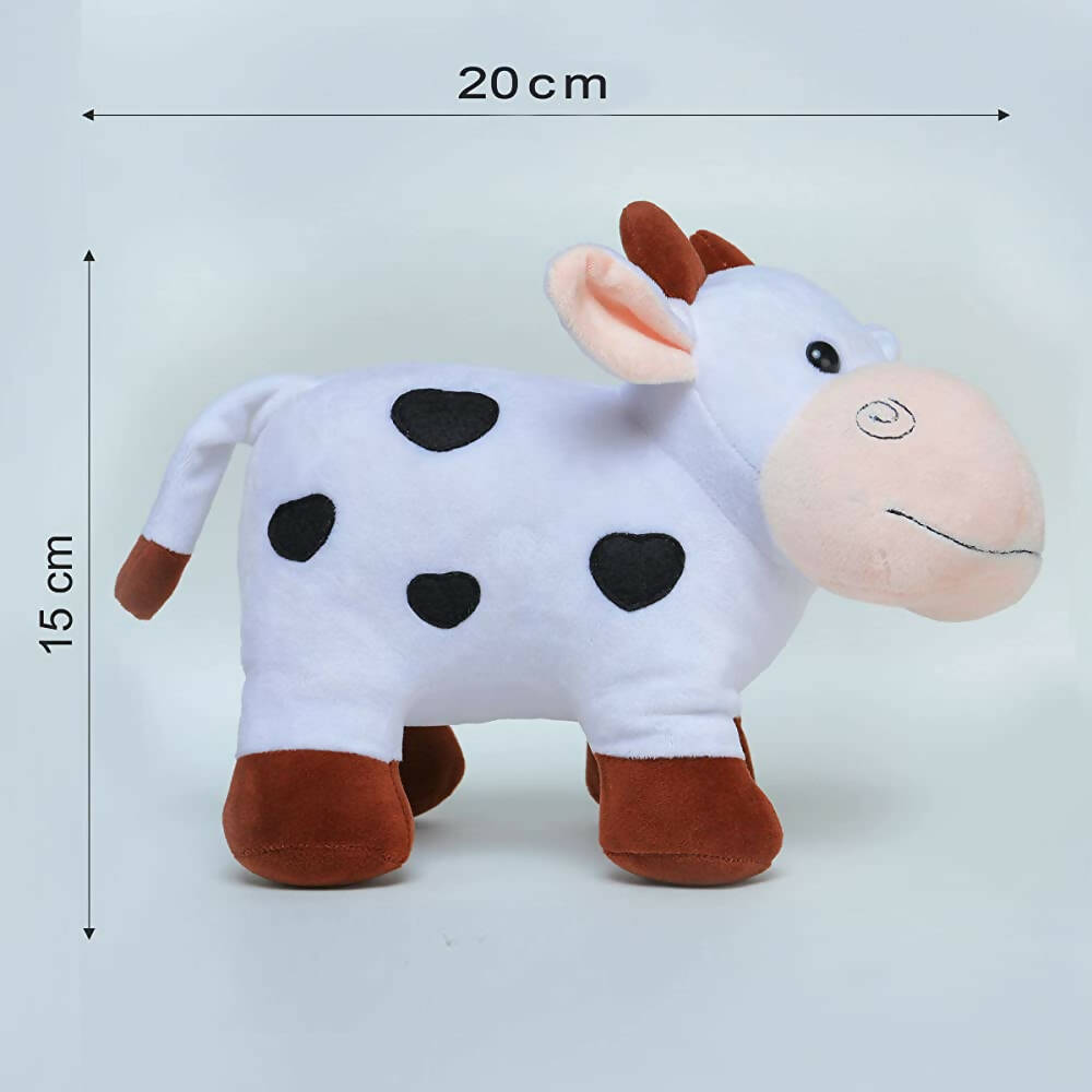 Webby Plush Standing Cow with Smiling Face Stuffed Soft Toy for Kids | Grocsy