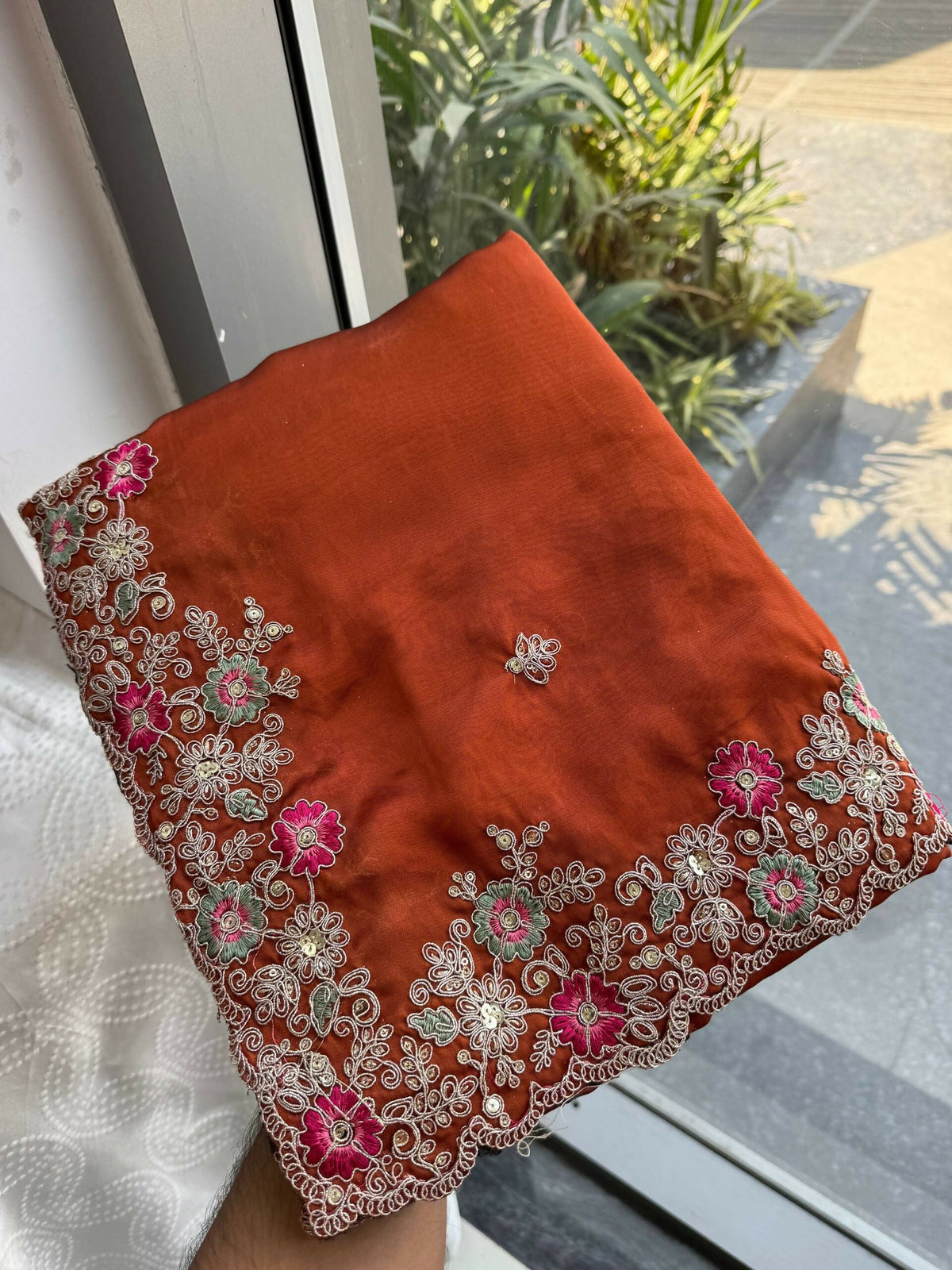 Teeya Creation New Trendy Stylish Party Wear Silk Saree-Orange | Grocsy