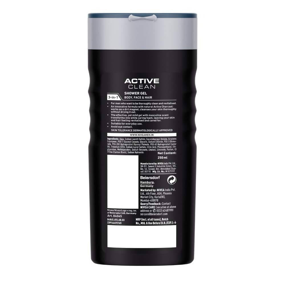 Nivea Men Active Clean Shower Gel - Active Charcoal | Grocsy
