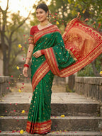 Shree Shyam Fashion Green Soft Silk Saree | Grocsy