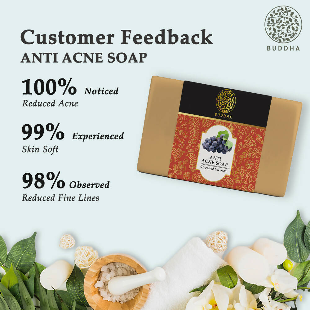 Buddha Natural Anti Acne Soap - Fights Acne Pimple, Breakouts, Blemish, Blackheads | Grocsy