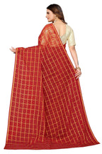 Vamika Red Jari Work Chiffon Saree (GARVITA RED) | Grocsy