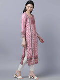 Myshka Women Pink Red Ethnic Motifs Printed Kurta | Grocsy