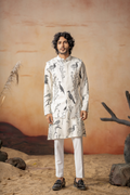 Feathered Nature’S Elegance Nehrujacket Set by Hilo Design | Grocsy
