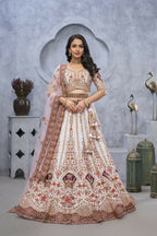 Kesar Fab Purple Silk Embroidered Lehenga | Grocsy