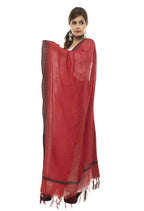 Mominos Fashion Moeza Cotton Black Temple Border Maroon Dupatta | Grocsy