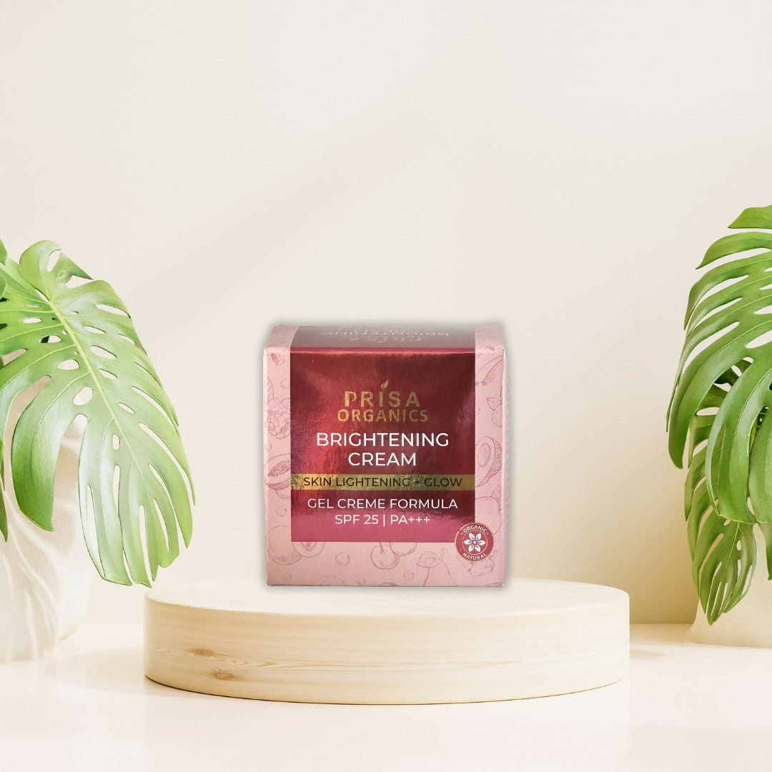 Prisa Organics Brightening Cream for Skin Lightening & Glow, Gel Cream Formula, SPF 25 PA+++ | Grocsy