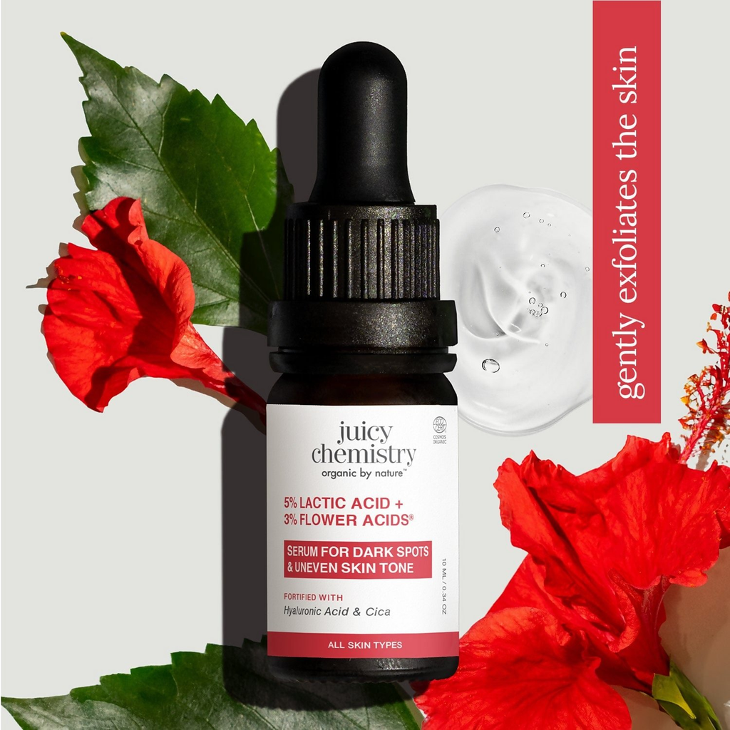 Juicy Chemistry 5% Lactic Acid + 3% Flower Acids Face Serum | Grocsy