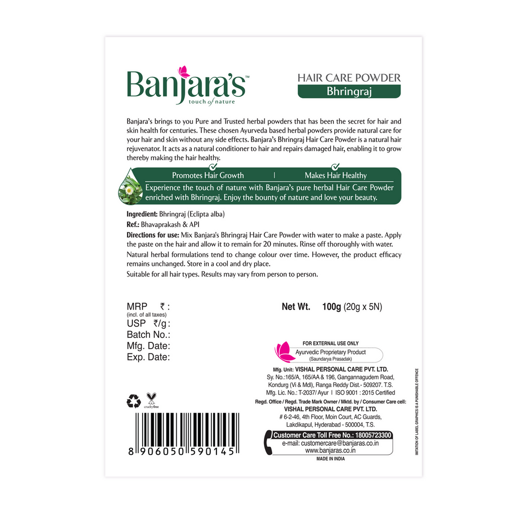 Banjara's Bhringaraj Hair Care Powder | Grocsy