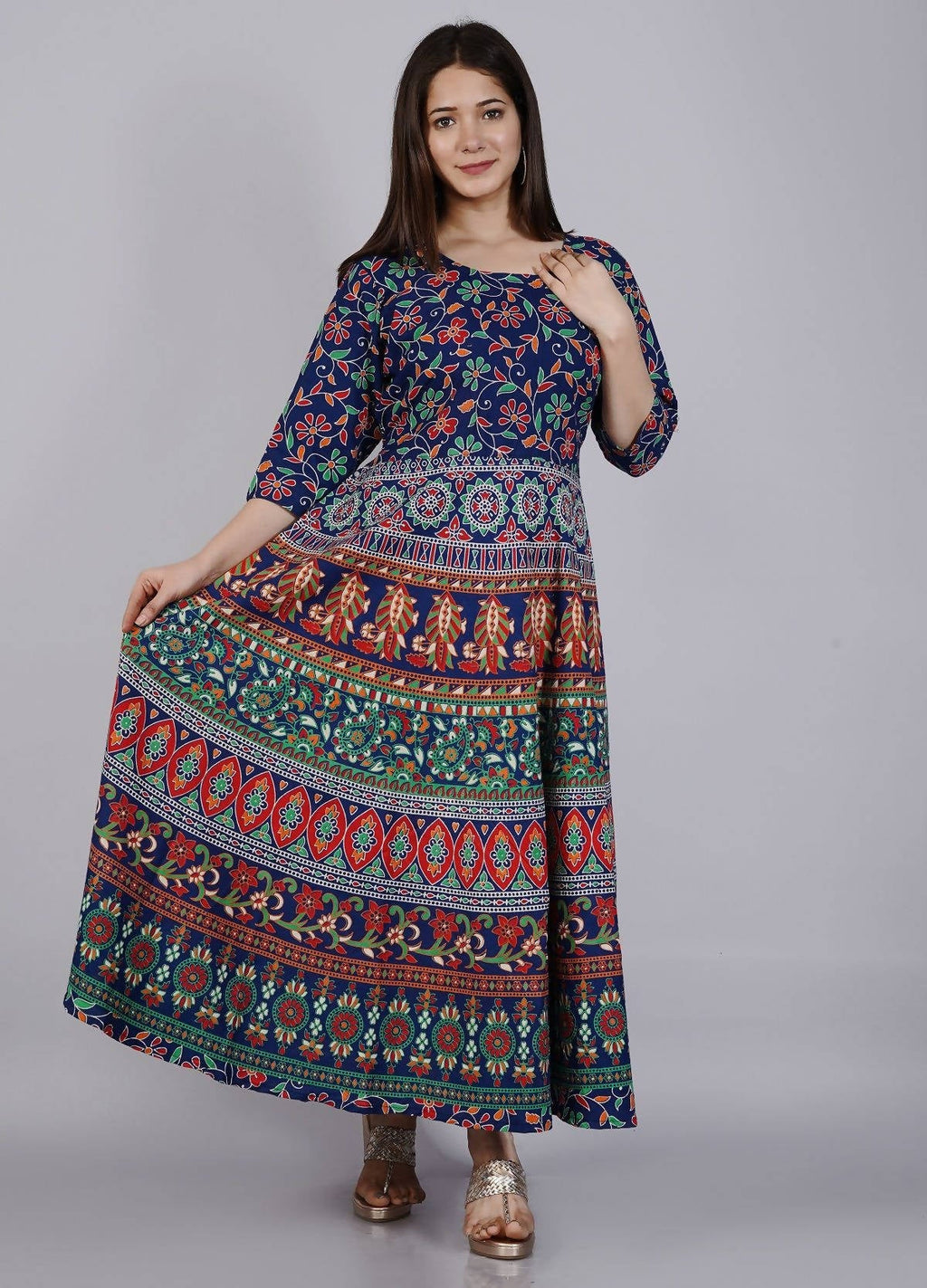 Vamika Multicolor Cotton Printed Party/Casual Wear Kurti (GAM18K) | Grocsy