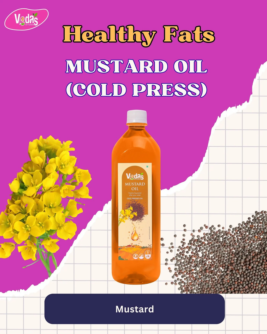 Vedas Kitchen Mustard Oil | Grocsy