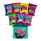 Yoga Bar High Protein Oats - Combo Flavors: Korean Fire, Mum's Masala, Dark Chocolate, Fruit Nuts Seeds, Kesar Pista Kulfi, Banana Creme, Filter Kappi | Grocsy