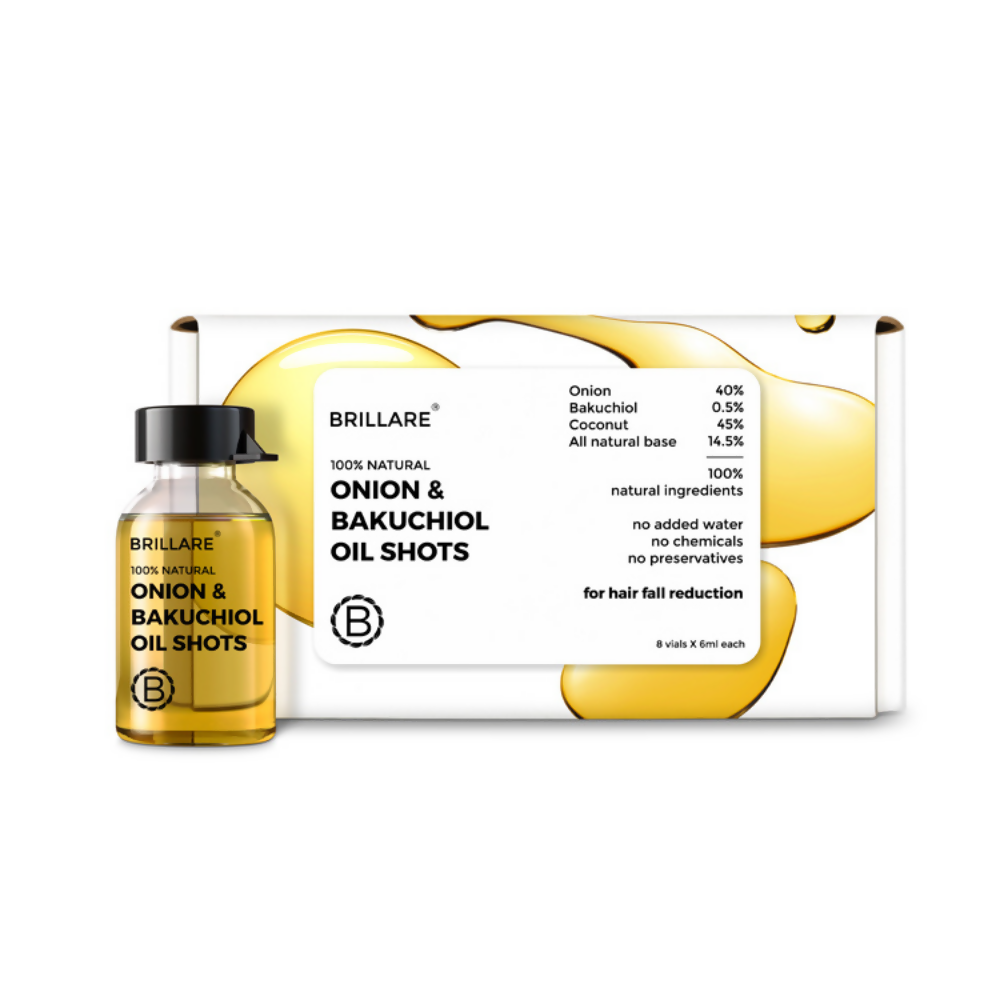 Brillare Onion & Bakuchiol Oil Shots For Hair Fall Reduction | Grocsy