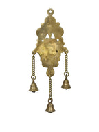 eCraftIndia Gold-Toned Handcrafted Antique Finish Diya with Bells Decorative Wall Hanging Showpiece | Grocsy
