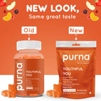 Purna Gummies Superfruits Collagen Mixed Fruit Flavour Gummies for Hair and Skin | Grocsy