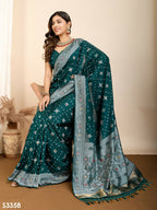Rama Soft Silk Woven Meenakari Designer Saree - Vedanti | Grocsy