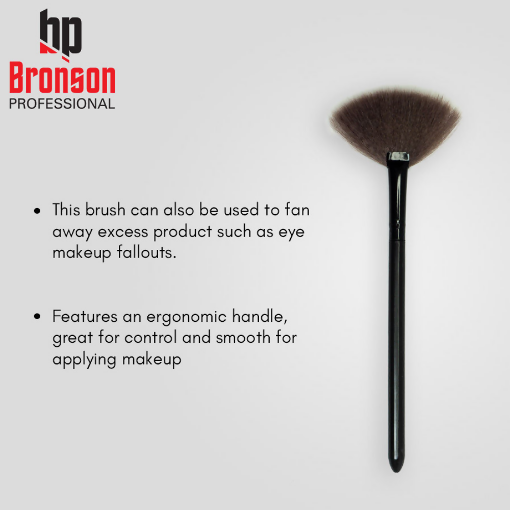 Bronson Professional Fan Makeup Brush for Highlighter & Smooth Powder Application | Grocsy