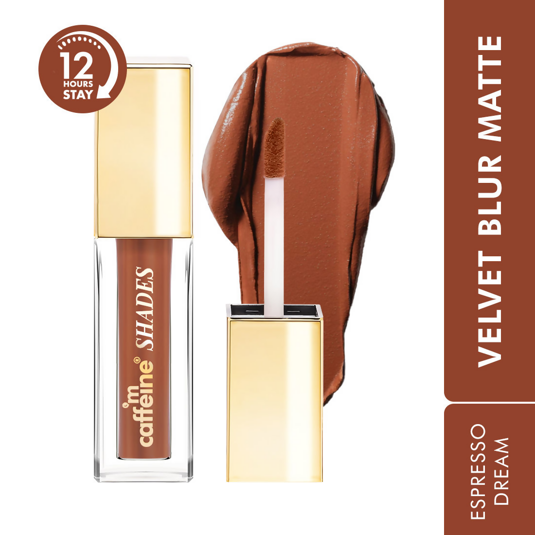 mCffaeine Shades Velvet Blur Matte Liquid Lipstick 12 Hrs Stay & Lightweight - Espresso Dream | Grocsy