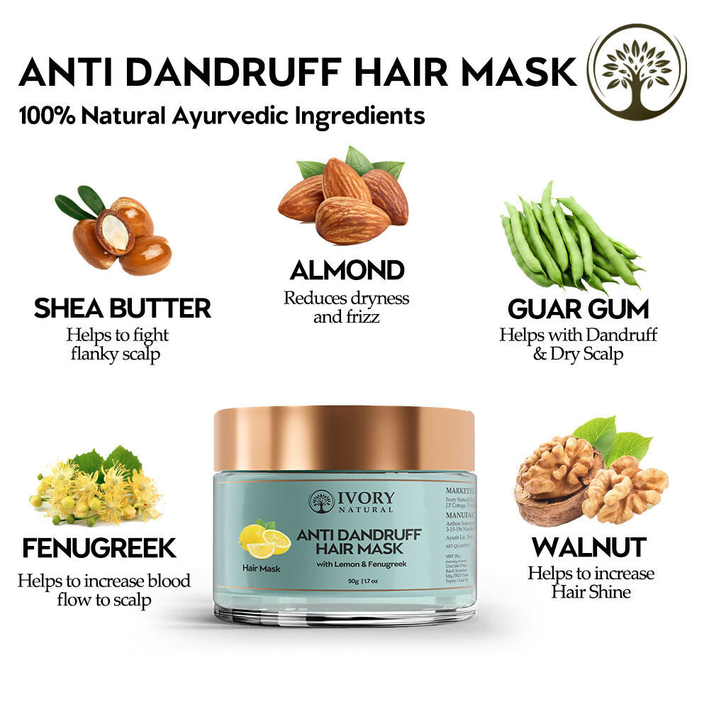 Ivory Natural Dandruff Hair Mask - Scalp Wellness, Assists With Dandruff For Both Men & Women | Grocsy