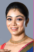 Joban Fashion Women Golden White Polki Necklace Set With Earrings | Grocsy