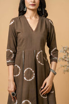 Joban Fashion Brown Tie & Dye Cotton Suit Set | Grocsy