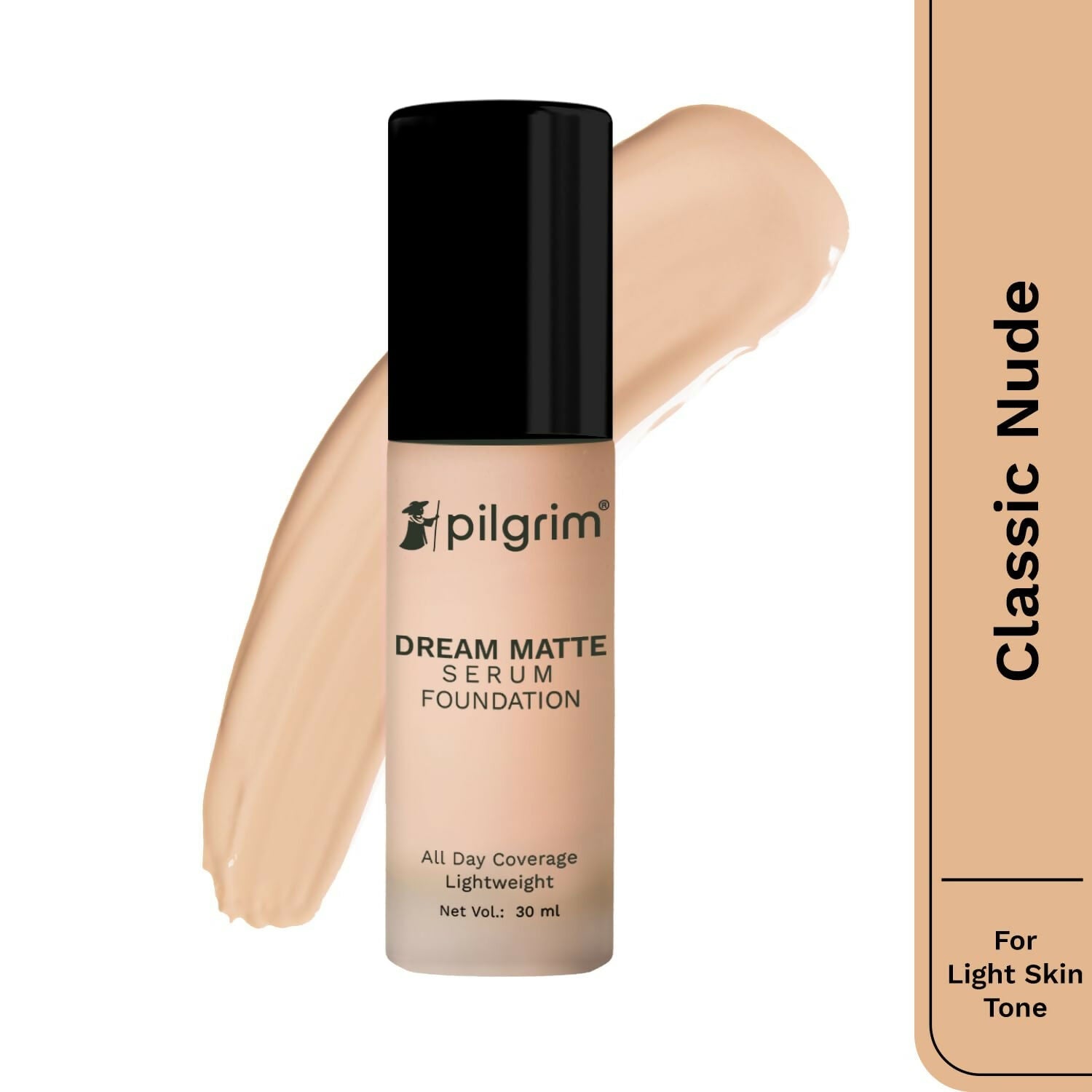 Pilgrim Dream Matte Serum Foundation With Matte & Poreless All Day Coverage Lightweight - Classic Nude | Grocsy
