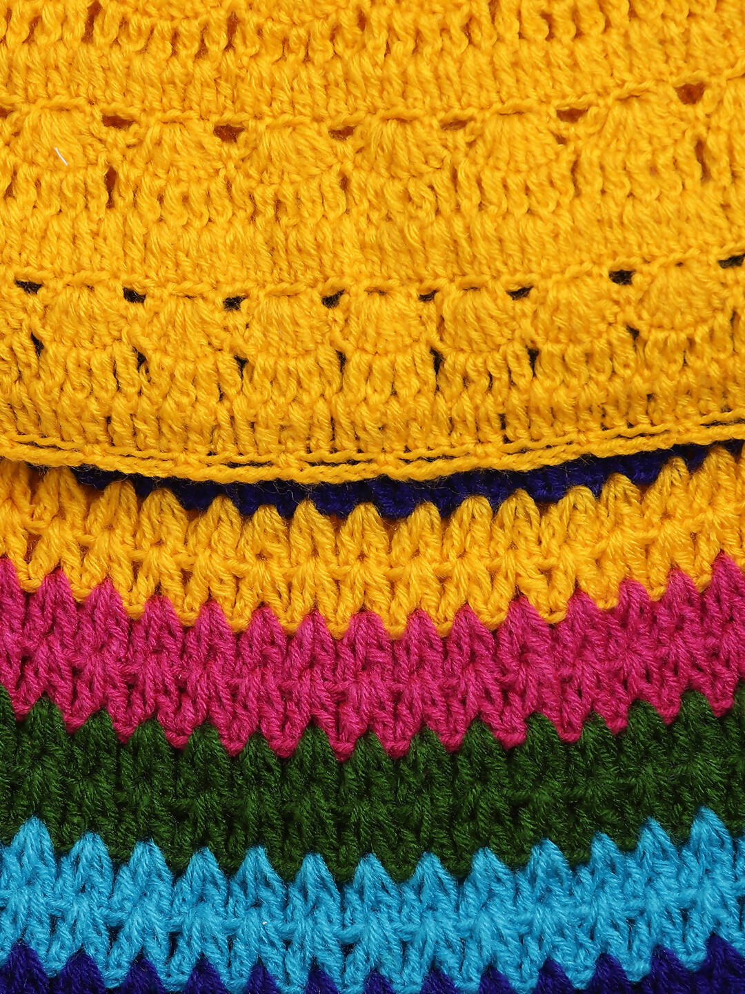 ChutPut Hand knitted Crochet HoneyBee Wool Dress For Baby Girls - Yellow | Grocsy