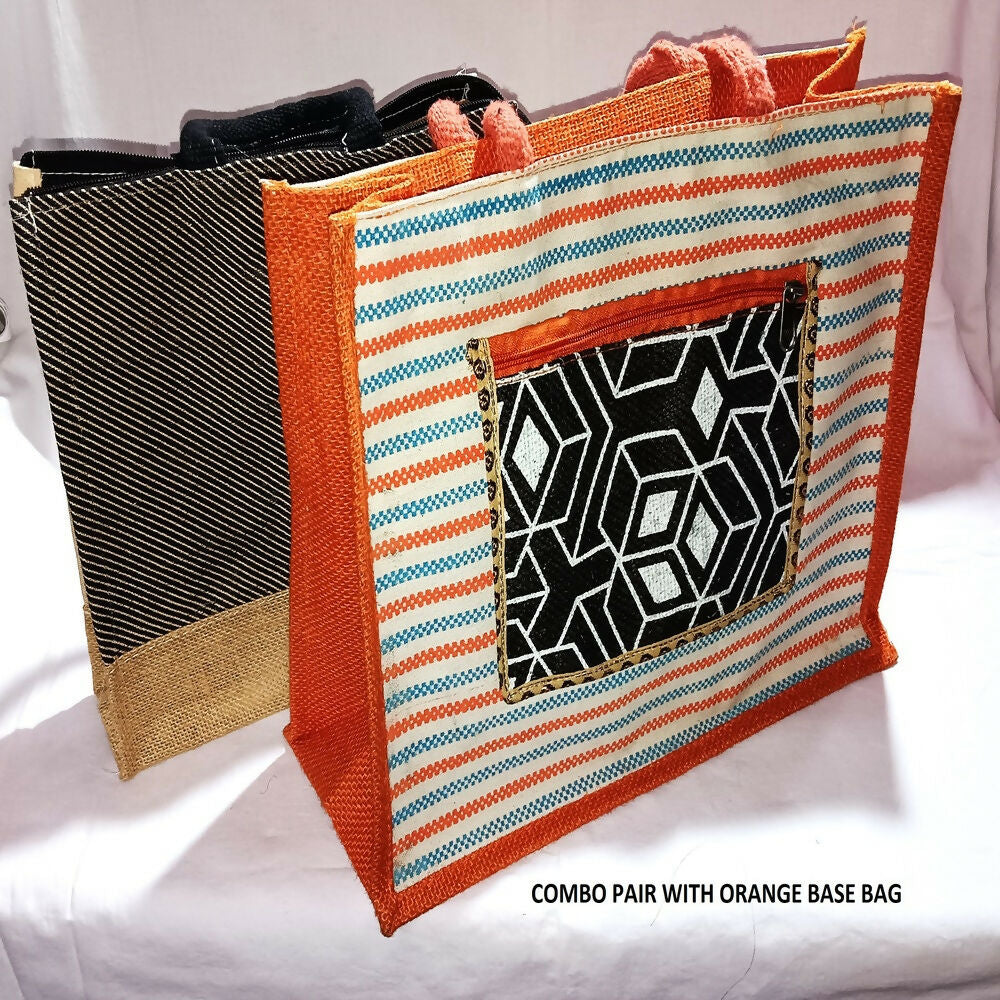 Jute Ladies Fashion Bags Combo - Big & Small | Grocsy