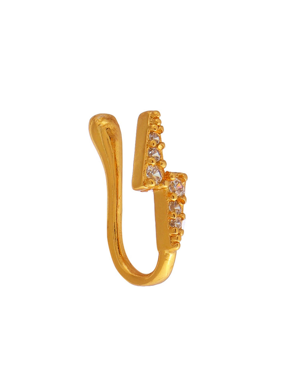 Ruby Raang Gold Bijlee Nose Pin | Grocsy