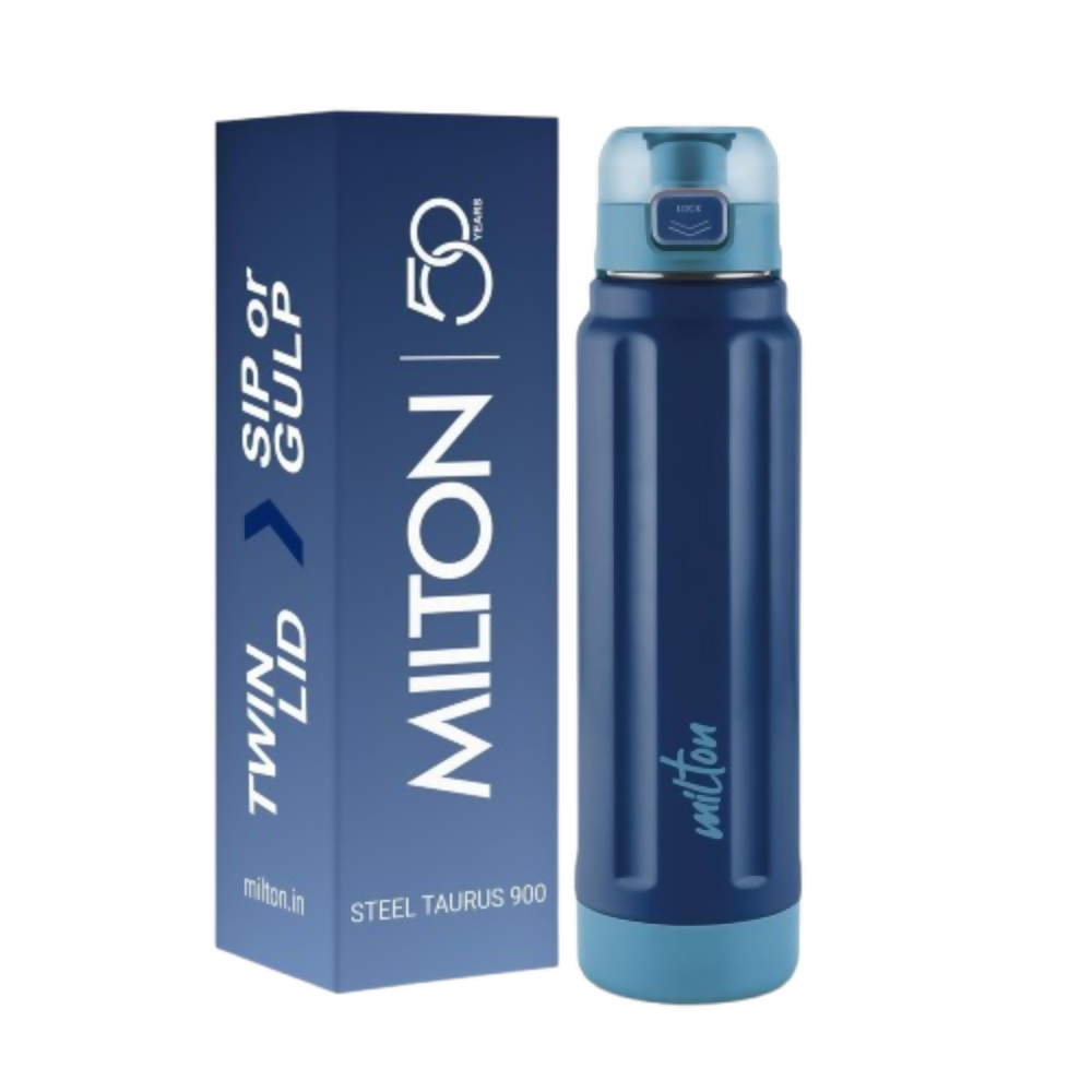 Milton Taurus 900 Steel Thermoware Inner Stainless Steel PU Insulated & Leak Proof Water - Dark Blue | Grocsy