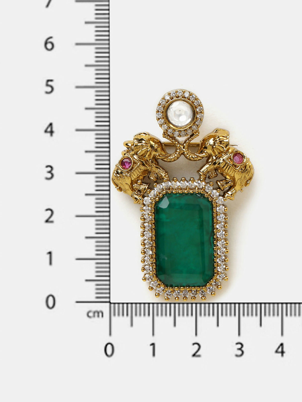 Ruby Raang Regal Green Brooch | Grocsy