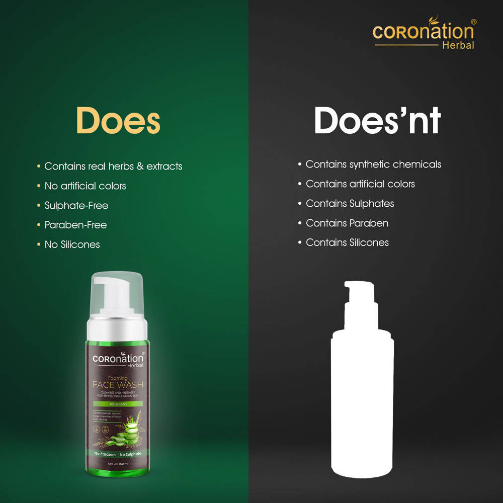 Coronation Herbal Aloevera Foaming Face Wash | Grocsy
