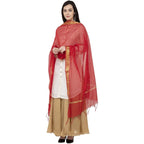 A R Silk VNS Border Buti Fancy Dupatta Color Red Dupatta or Chunni | Grocsy