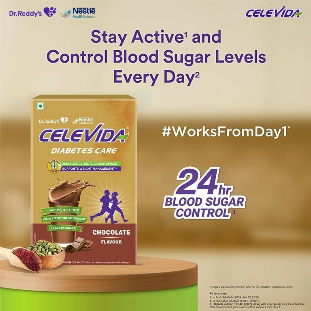 Celevida Protein Powder Drink for Diabetes Management Chocolate Flavour | Grocsy