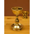 Spillbox Gold-Toned Brass Udupi Nanda Stand Diya Pooja Essential | Grocsy