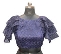 Vamika Blue Net Shifly Work Blouse | Grocsy