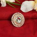 Mominos Fashion Joharkamal Gold-Polished Stone Studded Adjustable Finger Ring - Design 06 | Grocsy