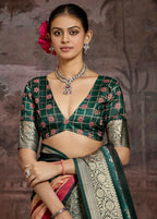 Joban Fashion Multicolor Art Silk With Fine Viscose Border Ajrak Full Body Print With Soft Finish Saree | Grocsy