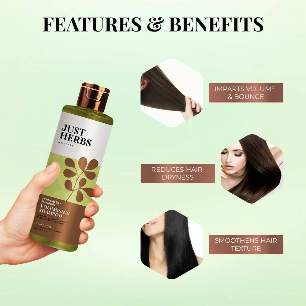 Just Herbs Volumising Shampoo With Fenugreek and shikakai | Grocsy