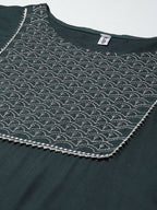Yufta Women Green Yoke Design Regular Sequinned Kurta with Palazzo & With Dupatta | Grocsy