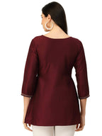 Wine Chinon Floral Embroidered Top - Zeny | Grocsy