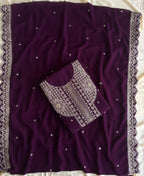 KC New Georgette Short Salwar Kameez Pakistani Style Purple | Grocsy