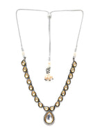 Dual Tone Kundan Neckpiece (silver) - Ruby Raang | Grocsy