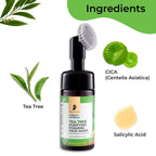 Pilgrim Australian Tea Tree & 1% Salicylic Acid Foaming Face Wash with Brush For Oily Skin, Acne And Pimples | Grocsy
